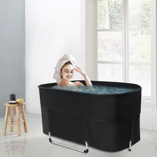 Portable Bathtub for Adult Soaking Bath Tub for Hot/Ice 45.3*22.4*21.7in