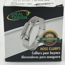 NEW! Ideal Tridon 10pk Stainless Steel Hose Clamp 1/2" Bandwidth 3/8"-7/8" Sz 06
