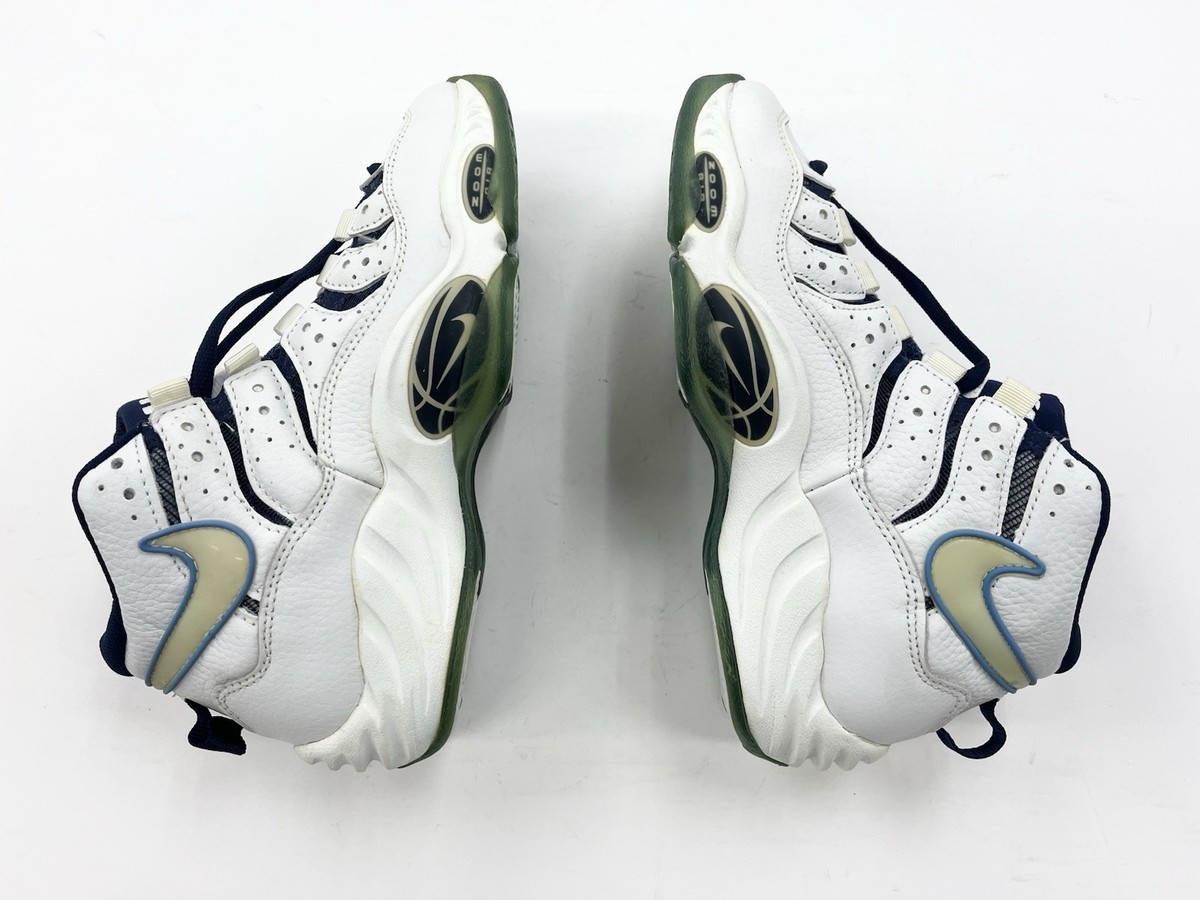 Vintage 1997 Nike Zoom Flight 1.0 White Carolina Navy Blue SZ 10