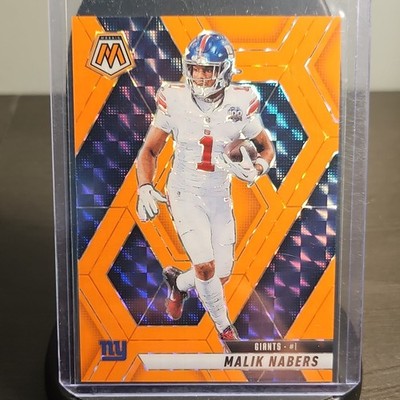 Panini 2025 Orange Mosaic Football Malik Nabers Giants #100 SSP Serial 17/25
