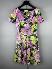 Blugirl Blumarine Womens Luxury Cotton Multicolor Floral Short Sleeve Dress Sz S