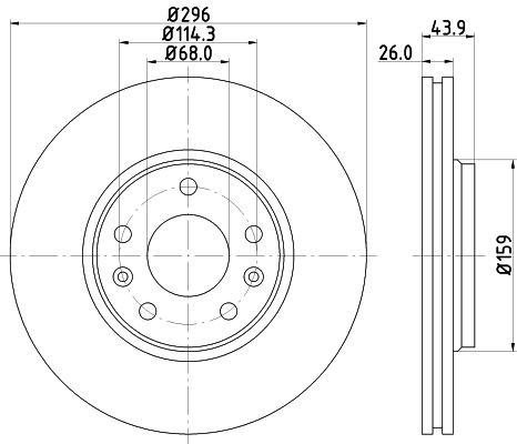 Hella Freno Disco Conjunto Frente 54956PRO Para Renault Scénic III Furgoneta OEM