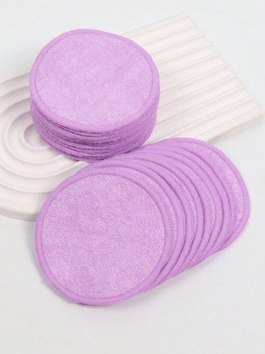 Purple Reusable Makeup Remover Pads 20 Pieces Washable Gentle For All Skin