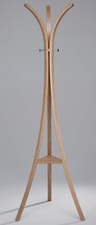 Modern Oak Veneered Bent Plywood Coat Stand Rack