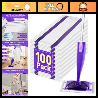 Disposable Mop Pad Refills for WetJet - 100 Pack, Multi-Surface Cleaning, Hardwo