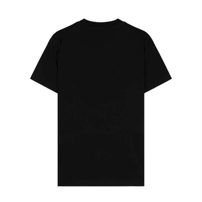 T shirt manica corta Moncler con logo ricamato nero 8C00006 77960709