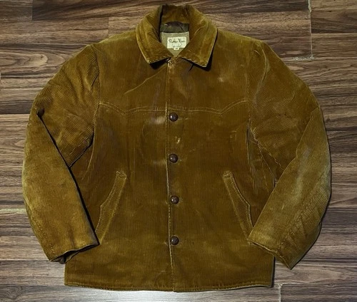VTG 70s Pioneer Wear Albuquerque Corduroy 38 Jacket Sherpa Western Ranch USA - product listing photo