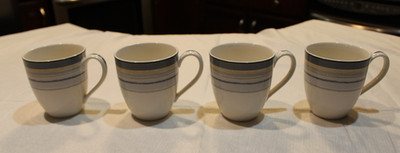 Set of 4 Noritake Ambience Java Graphite Swirl 9313 ~ 4'' Coffee Mugs (Used)