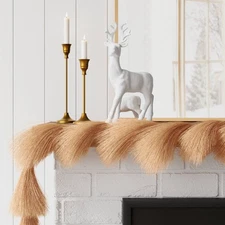 6' Pampas Grass Artificial Christmas Garland Brown - Wondershop