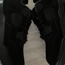 Jordan 4 ''Black Cat'' retro Basketball Men's Size Shoes- Black Mid Top Shoes