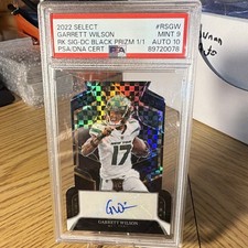 2022 Panini Select Garrett Wilson Black Prizm RC Auto 1/1 PSA 9 AUTO 10 RS-GW