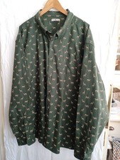 Men's TU Army Green Long Sleeved Stag Print 100% Cotton Shirt Size XXXL