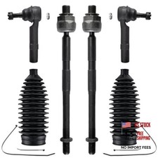 - 6pc Front Tie Rod Ends 4 Inner Outer Tie Rod Ends 2 Boots Kit Replacement