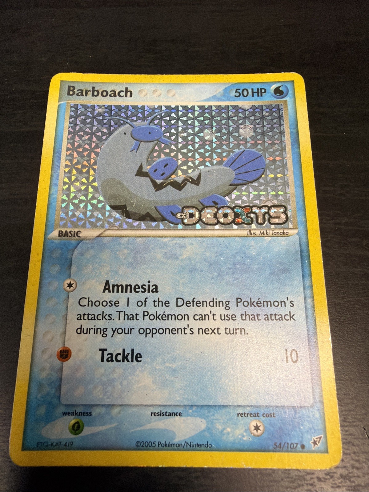 Pokemon Company Barboach 54/107 EX Deoxys Reverse Holo Common Basic 50 HP ENG