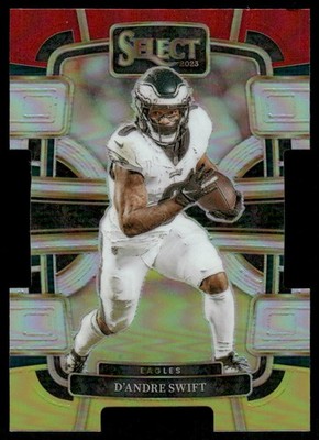 2023 Panini Select #81 D'Andre Swift Red and Yellow Prizms Die Cuts
