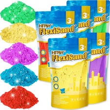 FlexiSand Value Pack 11lbs of 5 Colored Moldable Self-Sticking Sand,Never Dri...
