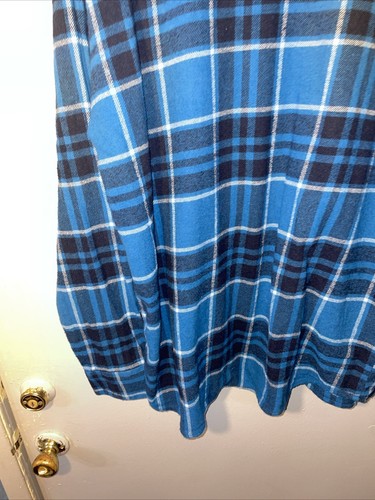 Camicia uomo Volcom blu e nera vestibilità classica a quadri in flanella con bottoni taglia L P - Foto 11 di 11