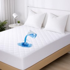 Waterproof Mattress Protector Quilted Fitted Mattress Cover 18" Deep Pocket
