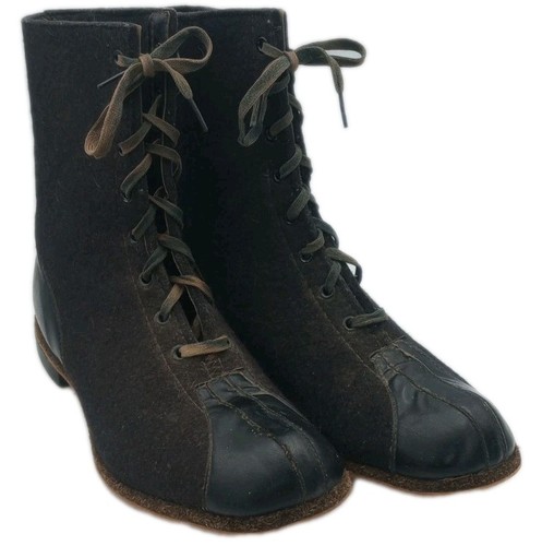 US Aviation Army Air Force World War II Black Duratex Wool Felt Arctic Boots 