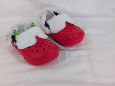 Crocs Classic Lined Santa Clog Gr. c7 Kleinkind rot Weihnachten Dezember 