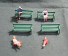 Park Benches Lot of 4 with 4 Seated Figures - HO Scale — photo 6