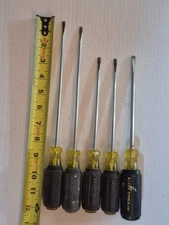 Klein USA Screwdriver Set, Flat Tip, 5-Piece