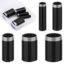 5 Sizes Leather Hole Punch, Hollow Punch Cutter Tool Set with 5 pcs, Black 