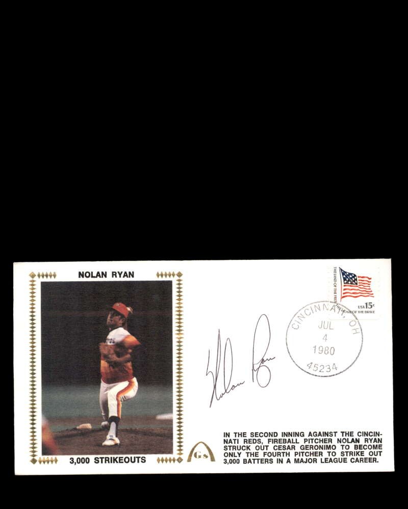 Nolan Ryan PSA DNA Coa Autograph Hand Signed 1980 3000 K`s FDC Cache