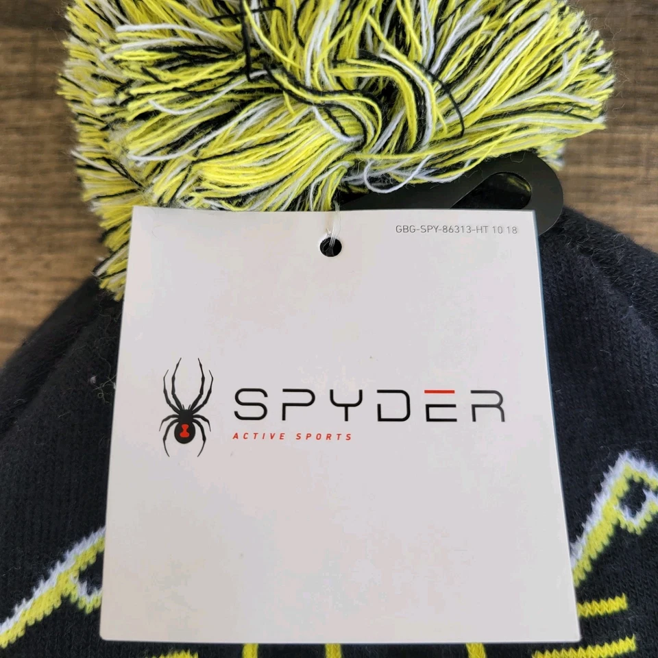 Chapéu BOYS Spyder preto e amarelo caixa de gelo infantil tamanho único FRETE GRÁTIS - Imagem 3 de 4