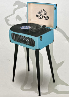 Victor Andover 5-in-1 Music Center with Chair Height Legs and 3-Speed Turntable
