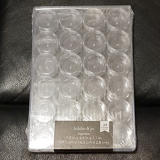 Hildie  Jo Organizer Beads Small Items 24 Round Jars Inside Transparent Case
