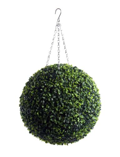 Best Artificial Pair of Green Boxwood Buxus Topiary Ball grass hanging garden - Picture 27 of 27