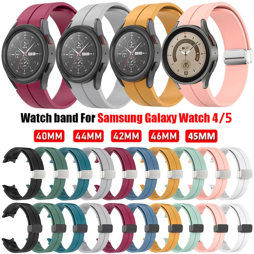 Original Silicone Strap Magnetic Buckle for Samsung Watch 4/5 40 44mm Watch  5 Pro 45mm Band for Galaxy Watch 4 Classic 42 46mm