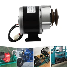 12VDC Electric Motor Gear Motor with Belt Pulley 250W Brushed Motor for Scooter