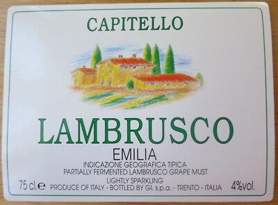 Wine labels ITALY CAPITELLO Lambrusco Emilia G.I. Spa wine labels