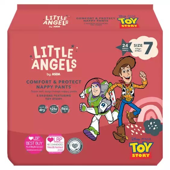Asda Little Angels Comfort Protect Toy Story Nappy Pants Size 7,17kg+  -24Pants