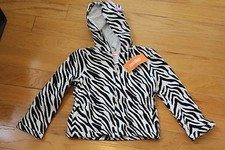 New Gymboree Girl Zebra Print Fleece Zippered Hoodie Size XS Extra Small 4
