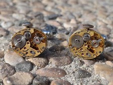 Movimento Orologio Gemelli Ingranaggi Steampunk Macchina Industriale Ovale Oro