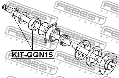 KIT-GGN15 FEBEST Bearing, drive shaft for TOYOTA
