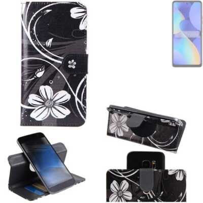 Für Tecno Spark 10 Pro 360° Schutz Hülle Wallet Case Design Blumen