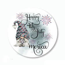 Happy 4th of July 'Merica Favors USA Gnome Stickers Envelope Seals Labels