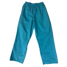 Cherokee Womens Scrub Pants Size Small Blue Elastic Waist Front Pockets