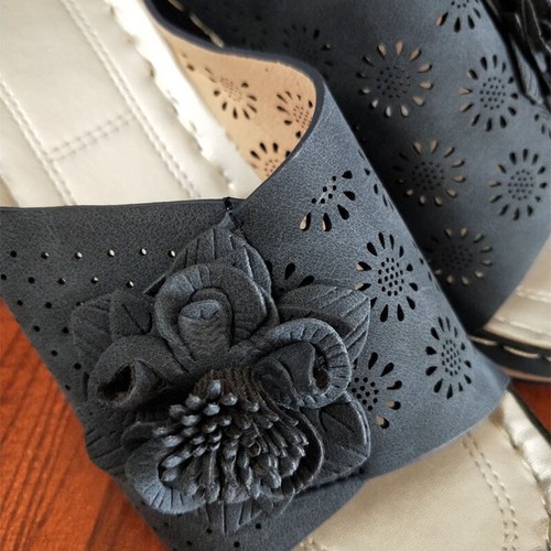 Women Hollow Slippers Wedge Casual Shoes Open Toe Non-Slip Mules Sandals Slip On - Picture 13 of 69