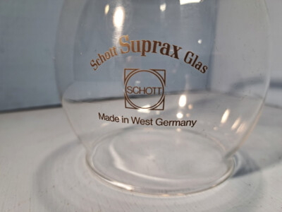 Schott Suprax Glas Lantern Globe Made in West Germany - Coleman