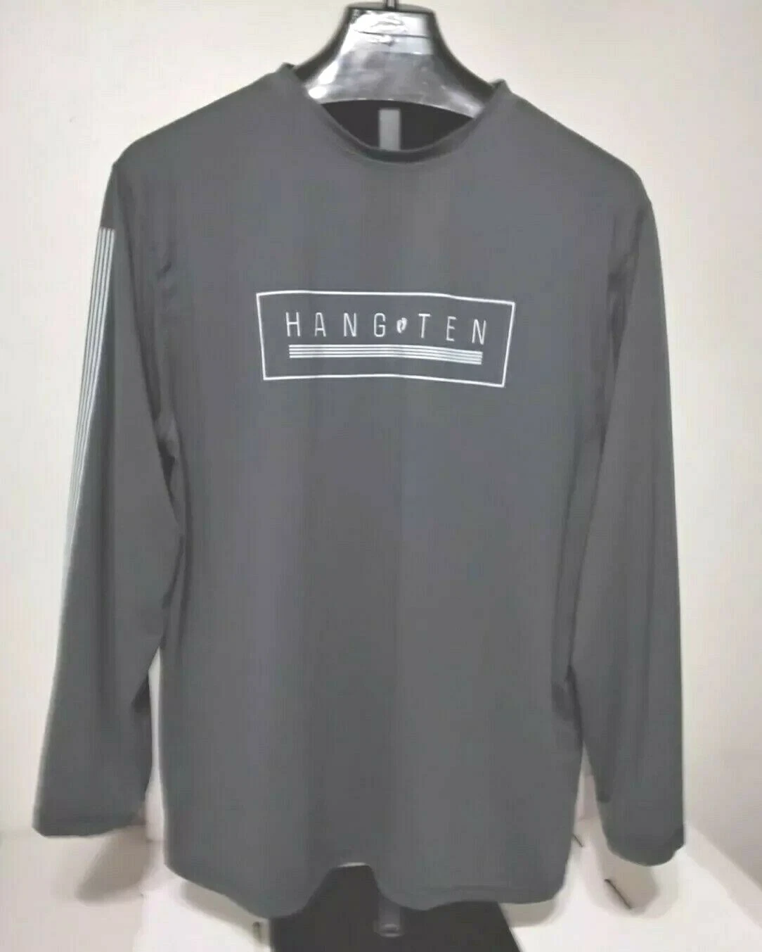 Soft HANG TEN Size XL Sun Tee Shirt Long Sleeve Charcoal UV Protection UPF 50