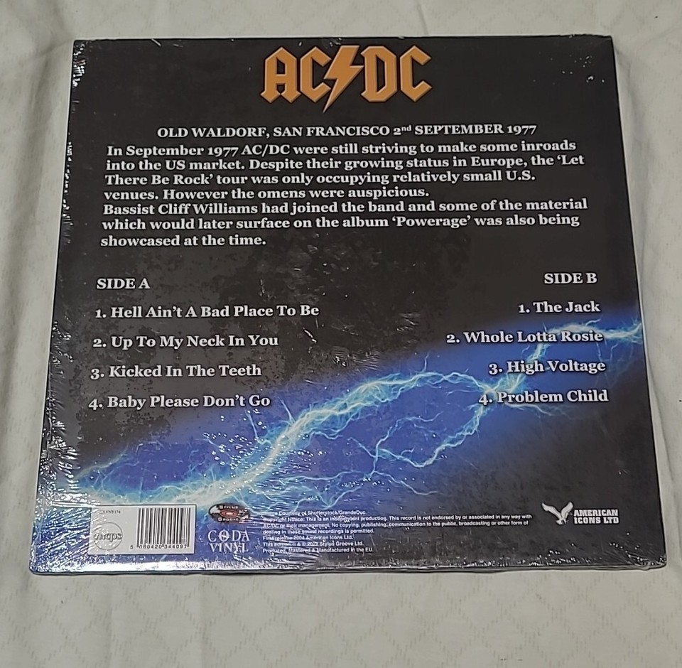 AC/DC MAXIMUM VOLTAGE BLUE COLORED Vinyl LP BON SCOTT Limited Edition ...