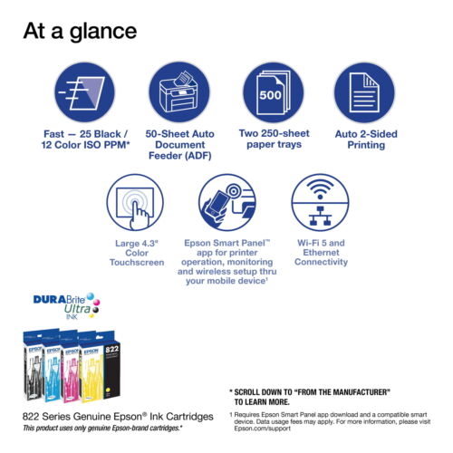 Workforce Pro WF-4833 Wireless All-In-One Printer with Auto 2-Sided Print, Copy, - Picture 2 of 5