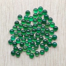 100pcs 4mm Natural Green Agate Stone Round Cab Cabochon for DIY Jewelry Making