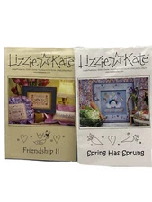Lot Of 2 Lizzie Kate Counted Cross Stitch Pattern “Spring Has Sprung” Friendship