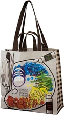 Double Sided Market Tote Bag | Eating Is A Necessity | Cooking Is An Art | NEW